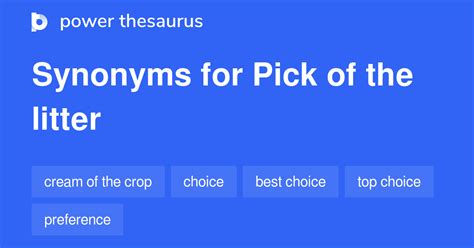 pick of the litter synonym.
